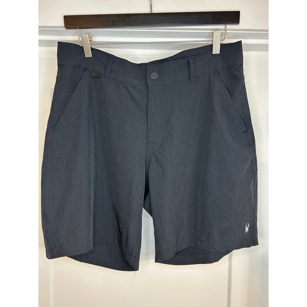 Spyder Mens Performance Shorts XL Charcoal Gray Stretch Hiking Golf Activewear